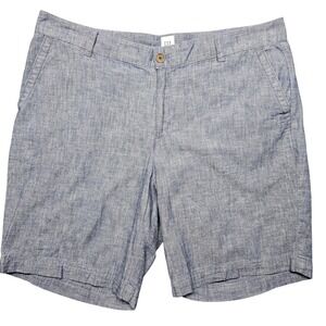 Gap Chino Shorts Womens 16 Blue Chambray 9 Inseam Lightweight Casual Summer